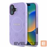 Aizmugurējais vāciņš Guess  Guess Saffiano Peony Classic Logo MagSafe iPhone 16 Case - Purple