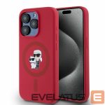 Aizmugurējais vāciņš Karl Lagerfeld  Karl Lagerfeld Silicone Karl&Choupette Heads Ring MagSafe Case for iPhone 15 Pro - Red 