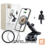 Cits mobilo telefonu aksesuārs Tech-Protect  Tech-Protect MM15W MagSafe Car Holder with 15W Inductive Charger for Air Vent and Dashboard - Black 