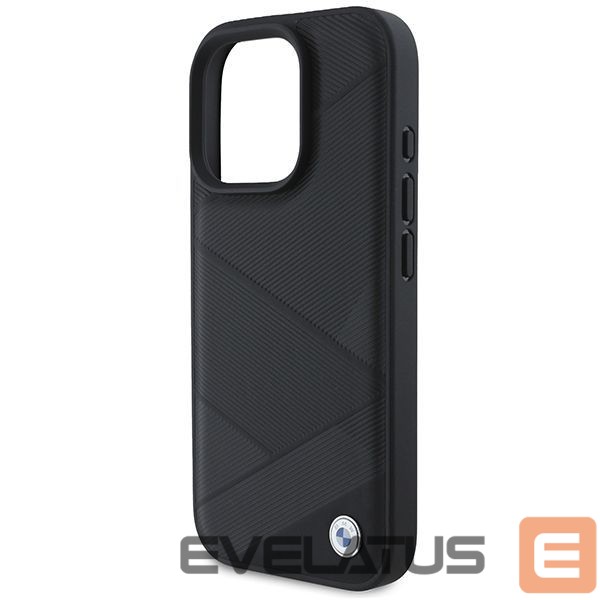 Cits mobilo telefonu aksesuārs BMW BMW Signature Leather Crossing Lines Pattern iPhone 16 Pro Case - Black