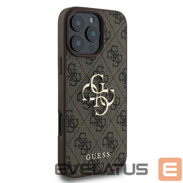 Cits mobilo telefonu aksesuārs Guess Guess 4G Big Logo iPhone 16 Pro Case - Brown