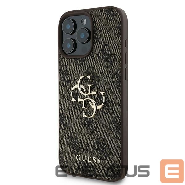 Cits mobilo telefonu aksesuārs Guess Guess 4G Big Logo iPhone 16 Pro Case - Brown