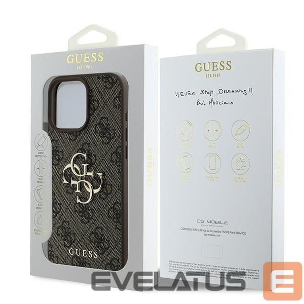 Cits mobilo telefonu aksesuārs Guess Guess 4G Big Logo iPhone 16 Pro Case - Brown
