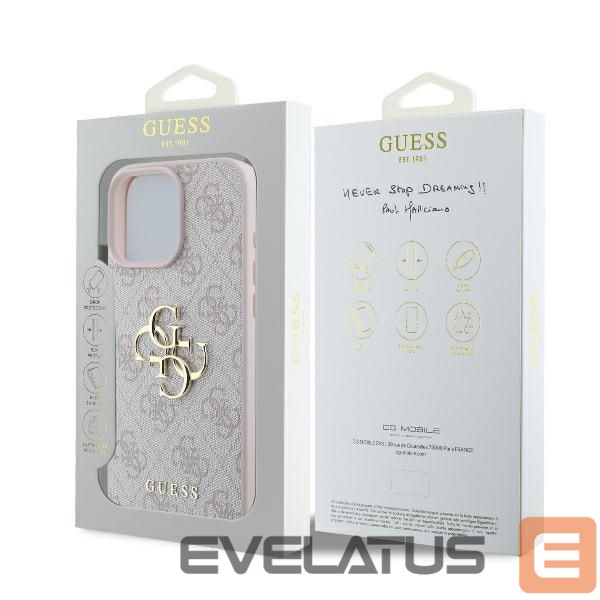 Cits mobilo telefonu aksesuārs Guess Guess 4G Big Logo Case for iPhone 16 Pro - Pink