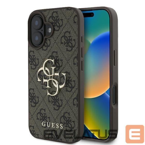 Cits mobilo telefonu aksesuārs Guess Guess 4G Big Logo iPhone 16 Case - Brown