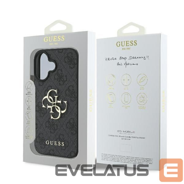 Cits mobilo telefonu aksesuārs Guess Guess 4G Big Logo Case for iPhone 16 - Black