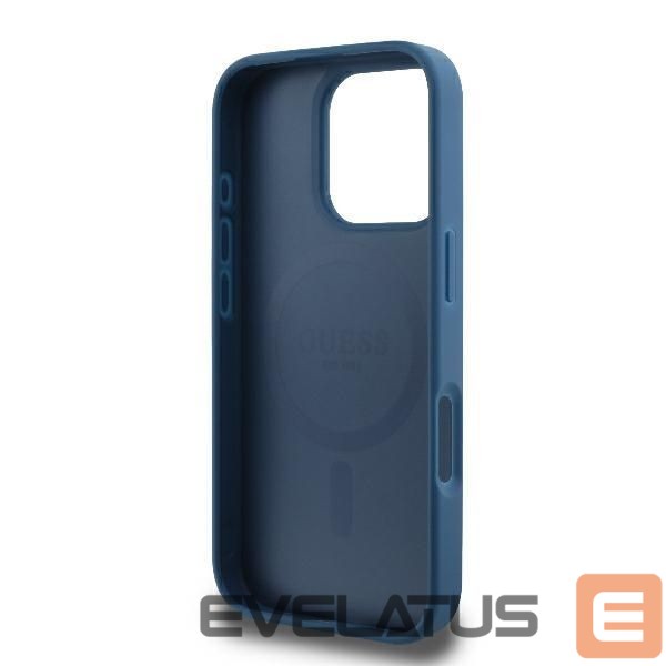 Cits mobilo telefonu aksesuārs Guess Guess 4G Ring Classic Logo MagSafe iPhone 16 Pro Case - Blue
