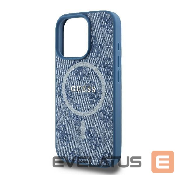 Cits mobilo telefonu aksesuārs Guess Guess 4G Ring Classic Logo MagSafe iPhone 16 Pro Case - Blue