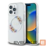 Cits mobilo telefonu aksesuārs Guess  Guess IML Flowers Wreath MagSafe Case for iPhone 16 Pro - Clear 