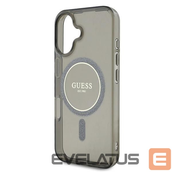 Cits mobilo telefonu aksesuārs Guess Guess IML Glitter Circle MagSafe case for iPhone 16 - black