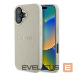 Cits mobilo telefonu aksesuārs Guess  Guess Grained Ring MagSafe case for iPhone 16 - beige