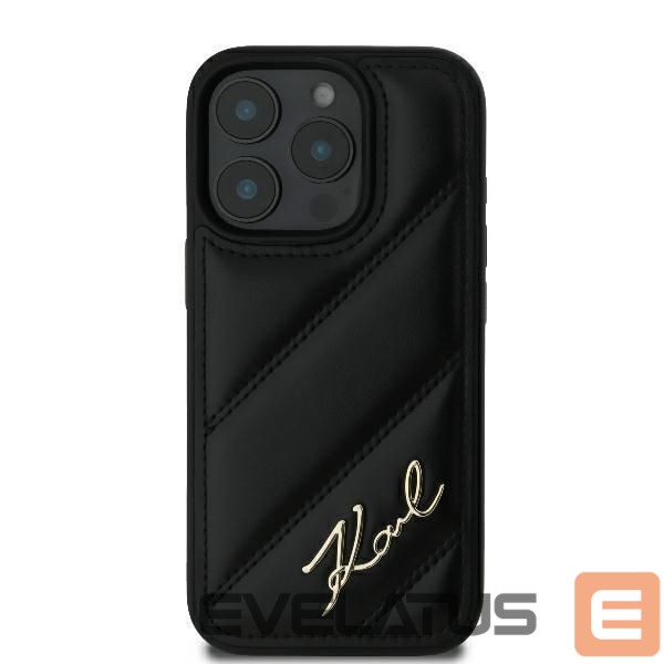 Cits mobilo telefonu aksesuārs Karl Lagerfeld Apple iPhone 16 Pro Quilted Signature Case Black