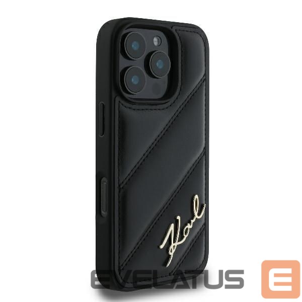 Cits mobilo telefonu aksesuārs Karl Lagerfeld Apple iPhone 16 Pro Quilted Signature Case Black