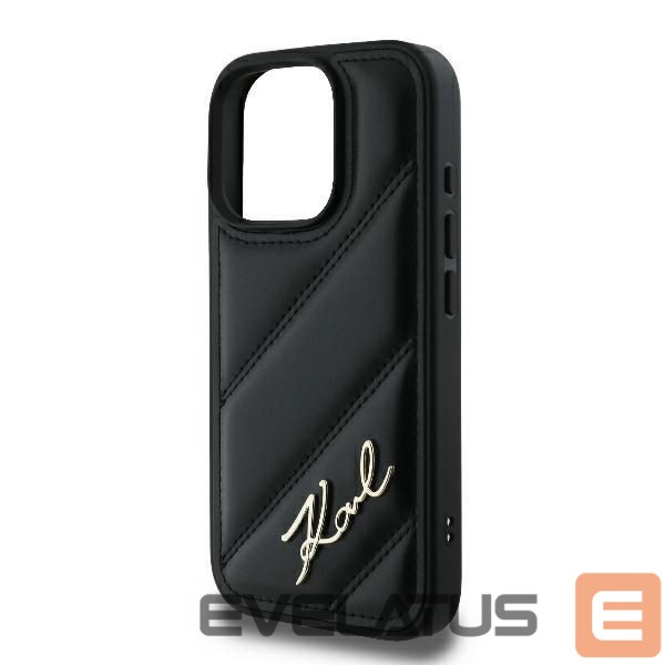 Cits mobilo telefonu aksesuārs Karl Lagerfeld Apple iPhone 16 Pro Quilted Signature Case Black