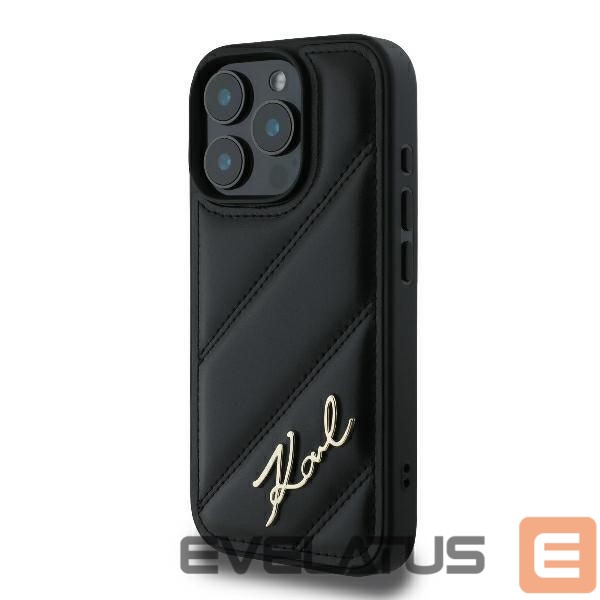 Cits mobilo telefonu aksesuārs Karl Lagerfeld Apple iPhone 16 Pro Quilted Signature Case Black