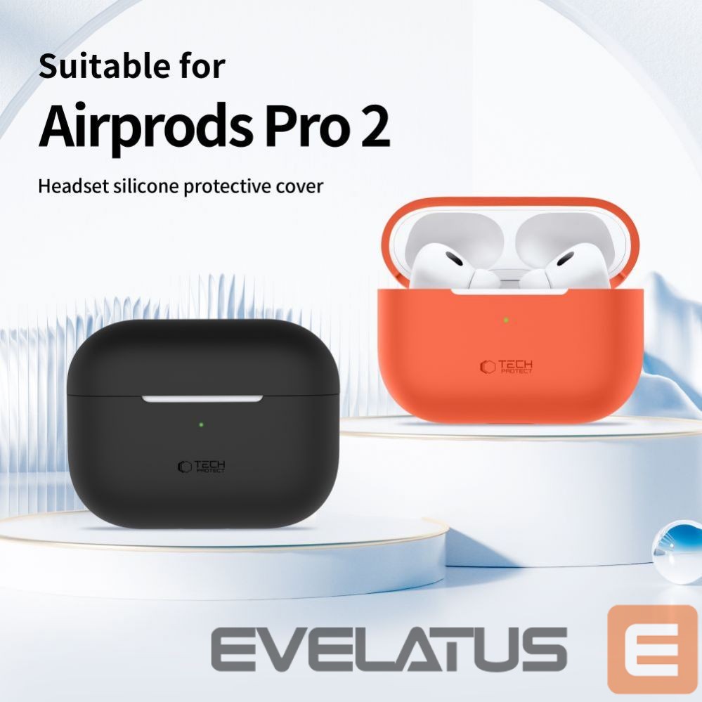 Maciņš austiņām Tech-Protect Apple AirPods Pro 1 / 2 Silicone Case Gray