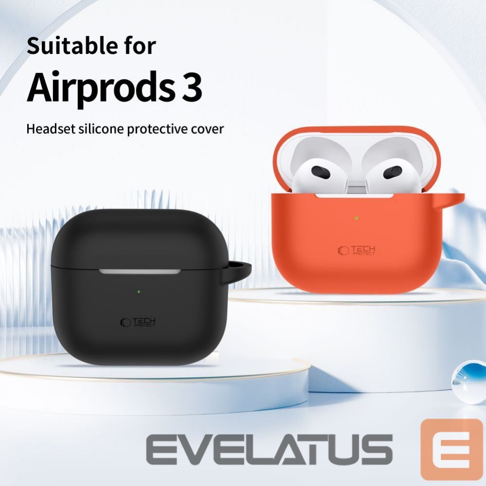 Cits mobilo telefonu aksesuārs Tech-Protect Tech-Protect Silicone Hook Case for Apple AirPods 3 - Purple