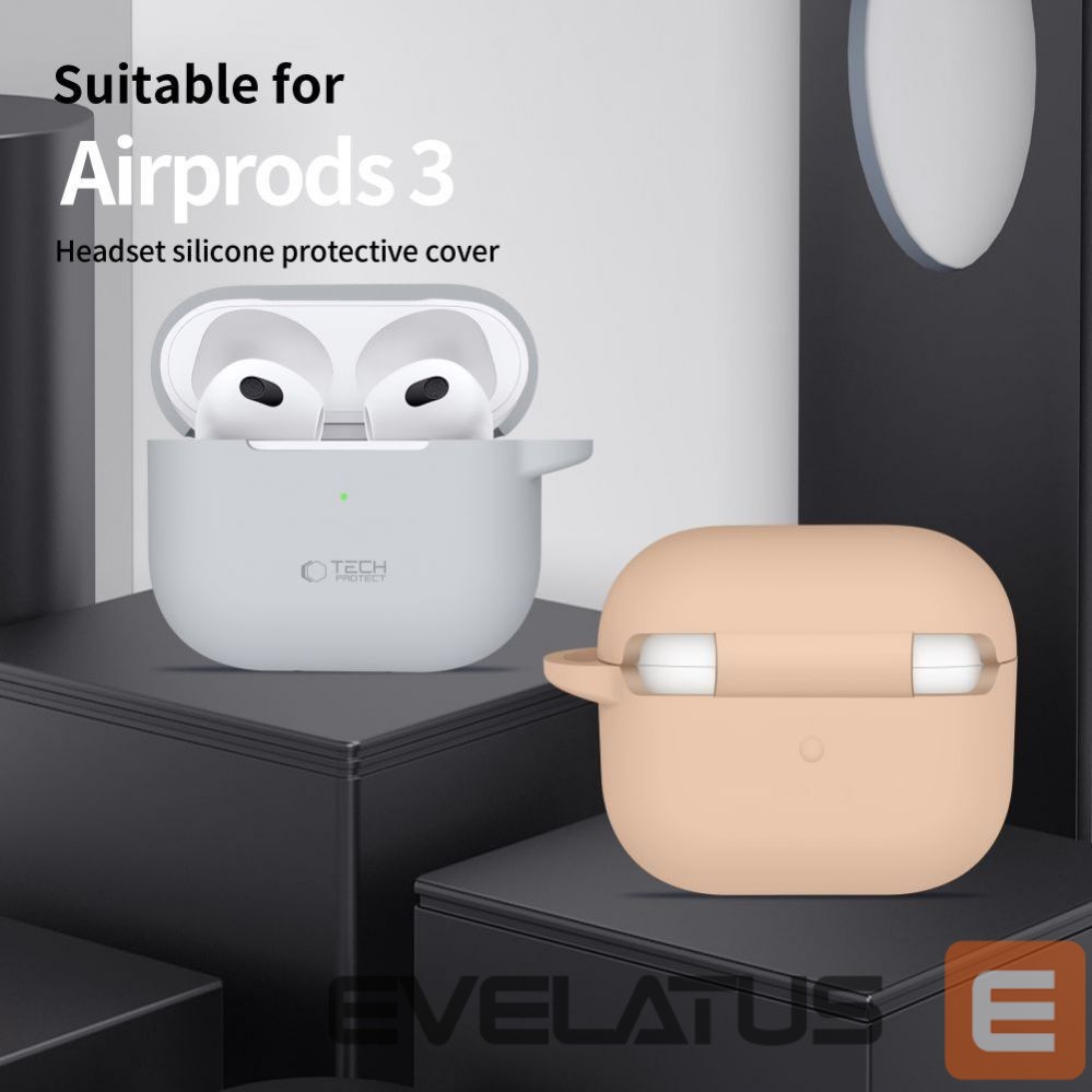 Cits mobilo telefonu aksesuārs Tech-Protect Tech-Protect Silicone Hook Case for Apple AirPods 3 - Purple