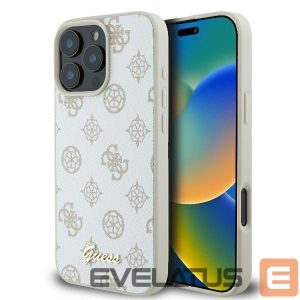 Cits mobilo telefonu aksesuārs Guess  Guess Peony Script Logo MagSafe iPhone 16 Pro Case - White