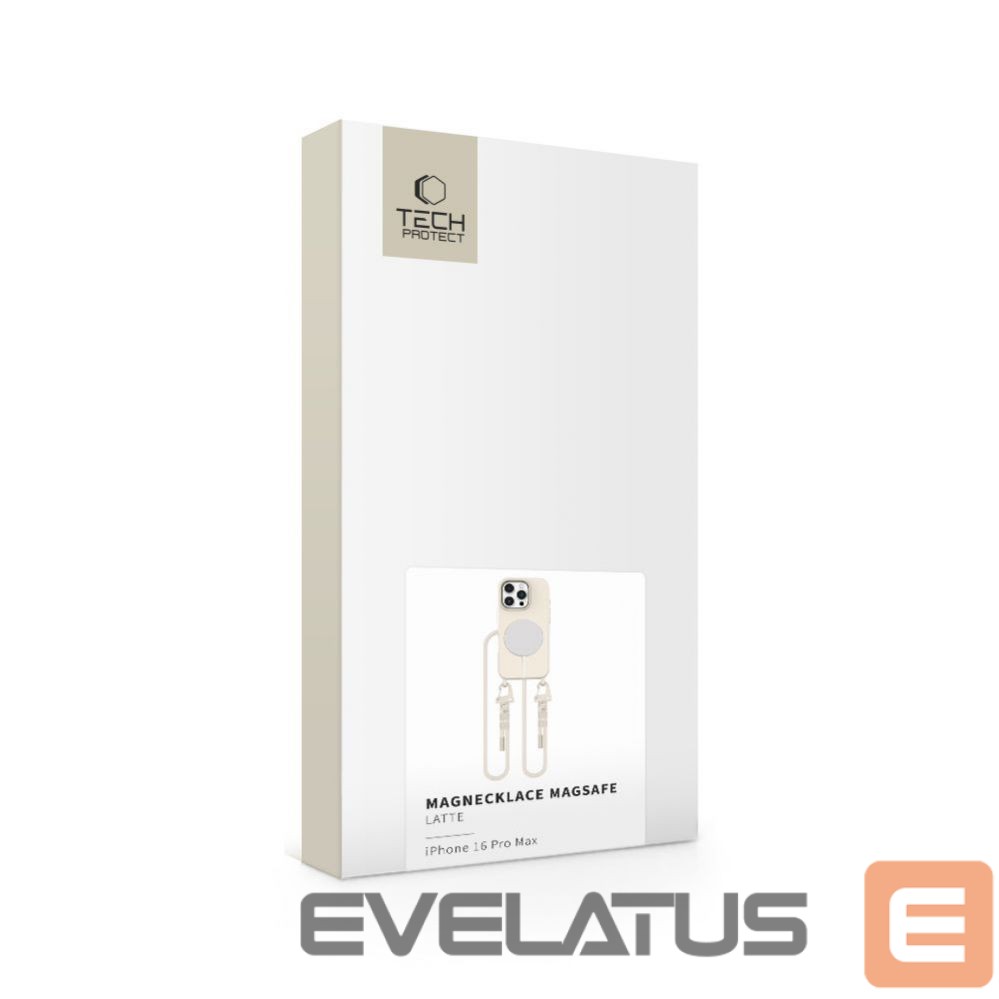 Cits mobilo telefonu aksesuārs Tech-Protect Tech-Protect MagNecklace MagSafe Case for iPhone 16 Pro Max - Beige