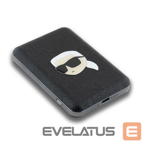 Cits mobilo telefonu aksesuārs Karl Lagerfeld Karl Lagerfeld Powerbank inductive KLPB5FPGKSKIHK 16W 5000mAh black/black Karl Head Pin MagSafe