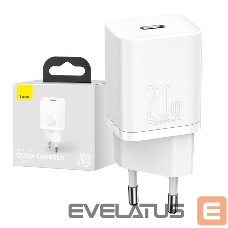 Adapteris Baseus Baseus Super Si Quick Charger 1C 20W (white)