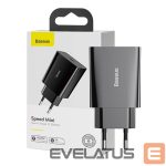 Adapteris Baseus  Baseus Speed Mini Quick Charger, USB-C, PD, 3A, 20W (black)