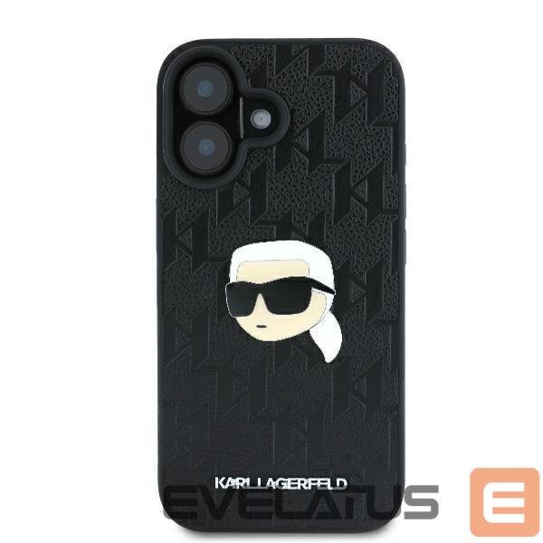 Cits mobilo telefonu aksesuārs Karl Lagerfeld Karl Lagerfeld Monogram Karl Head Pin iPhone 16 Case - Black