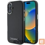 Cits mobilo telefonu aksesuārs Karl Lagerfeld  Karl Lagerfeld FW Metal Plate MagSafe iPhone 16 Plus Case - Black 
