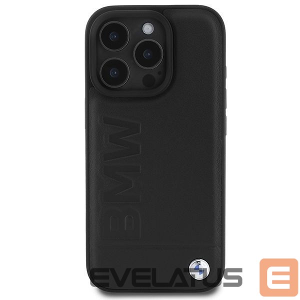 Cits mobilo telefonu aksesuārs BMW BMW Leather Hot Stamp iPhone 16 Pro Max Case - Black