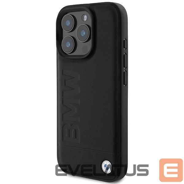 Cits mobilo telefonu aksesuārs BMW BMW Leather Hot Stamp iPhone 16 Pro Max Case - Black