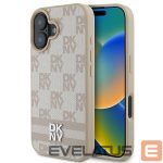 Cits mobilo telefonu aksesuārs DKNY  DKNY Checkered Pattern & Printed Stripes iPhone 16 Case - Pink 