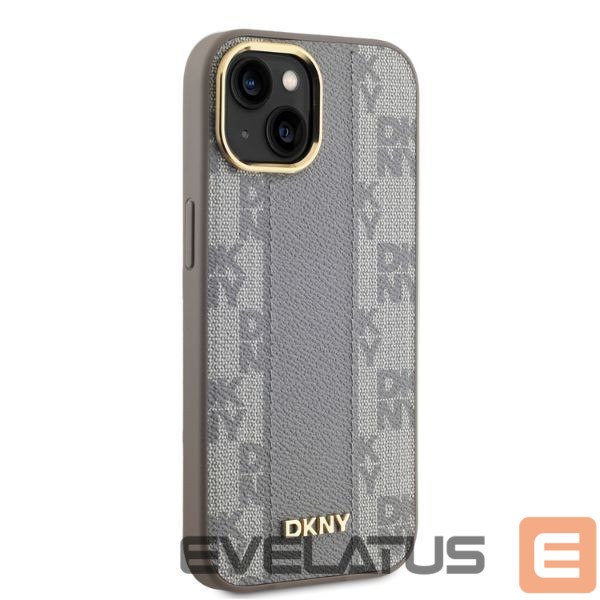 Cits mobilo telefonu aksesuārs DKNY DKNY Leather Checkered Mono Pattern MagSafe iPhone 14 Case - Beige