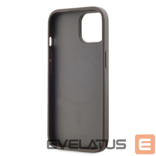 Cits mobilo telefonu aksesuārs DKNY DKNY Leather Checkered Mono Pattern MagSafe iPhone 15 Case - Beige
