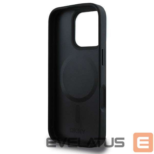 Cits mobilo telefonu aksesuārs DKNY DKNY Plain Silver Logo MagSafe iPhone 16 Pro Case - Black