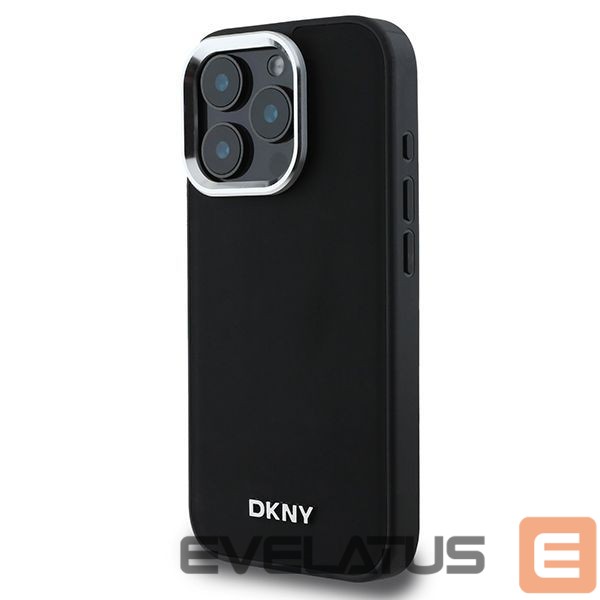 Cits mobilo telefonu aksesuārs DKNY DKNY Plain Silver Logo MagSafe iPhone 16 Pro Case - Black
