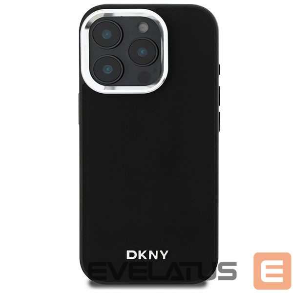 Cits mobilo telefonu aksesuārs DKNY DKNY Plain Silver Logo MagSafe iPhone 16 Pro Case - Black