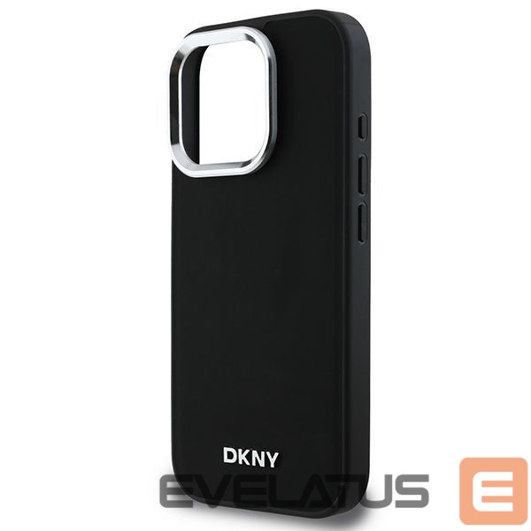 Cits mobilo telefonu aksesuārs DKNY DKNY Plain Silver Logo MagSafe iPhone 16 Pro Case - Black