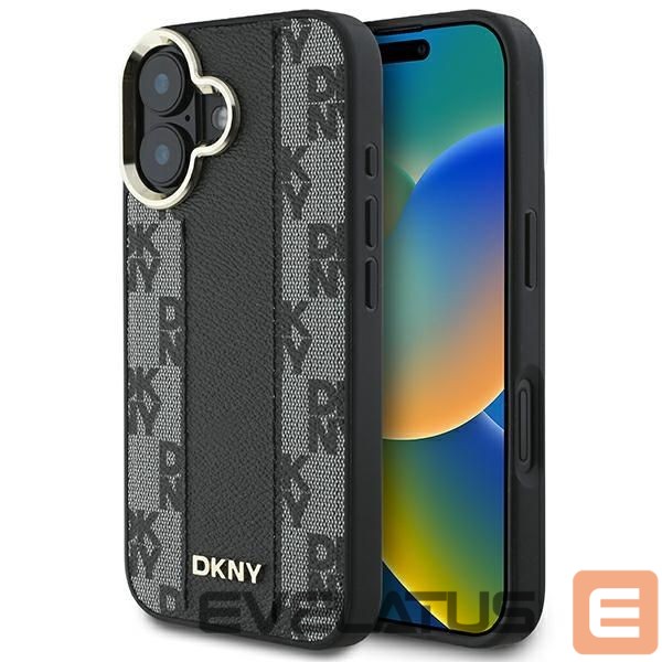 Cits mobilo telefonu aksesuārs DKNY DKNY Checkered Pattern Magsafe iPhone 16 Plus Case - Black