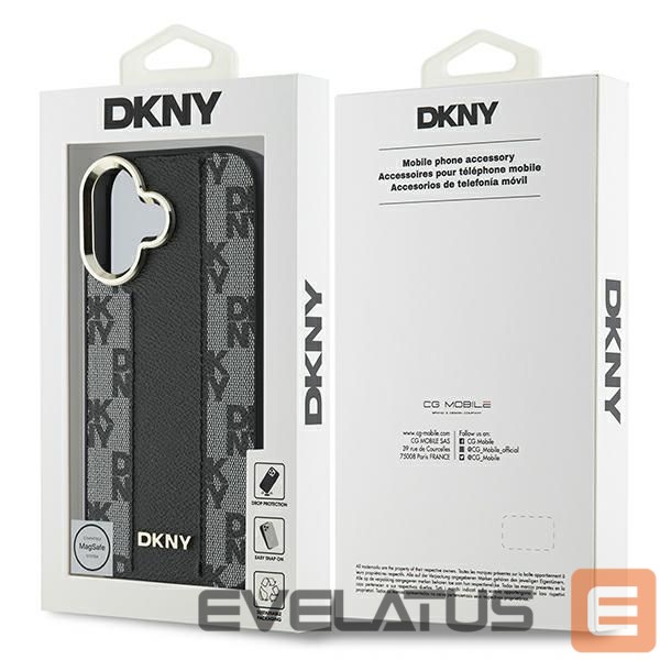 Cits mobilo telefonu aksesuārs DKNY DKNY Checkered Pattern Magsafe iPhone 16 Plus Case - Black
