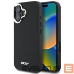 Cits mobilo telefonu aksesuārs DKNY  DKNY Plain Silver Logo MagSafe iPhone 16 Case - Black 