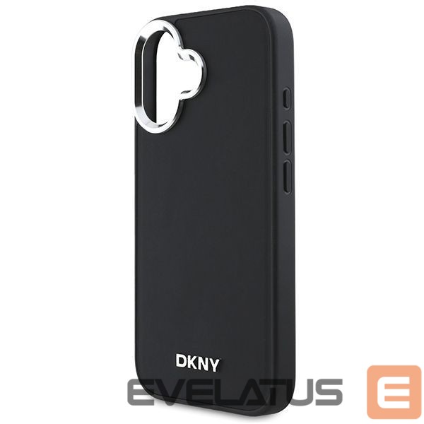 Cits mobilo telefonu aksesuārs DKNY DKNY Plain Silver Logo MagSafe iPhone 16 Case - Black