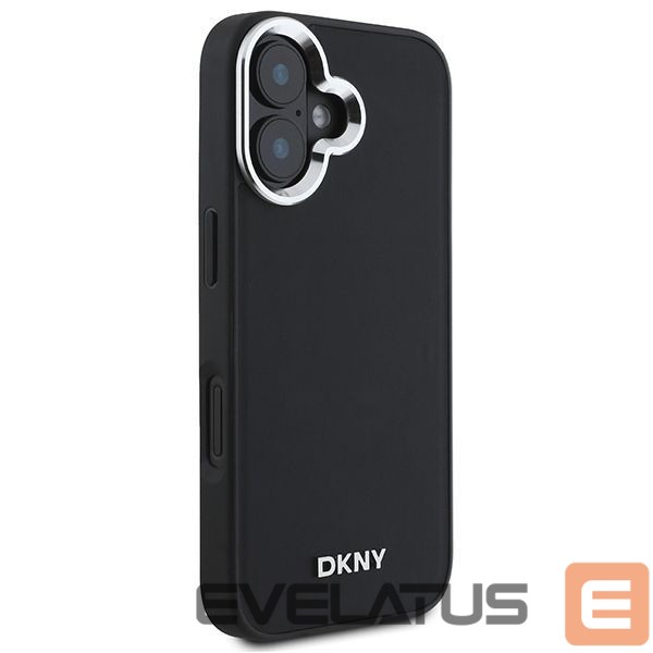 Cits mobilo telefonu aksesuārs DKNY DKNY Plain Silver Logo MagSafe iPhone 16 Case - Black