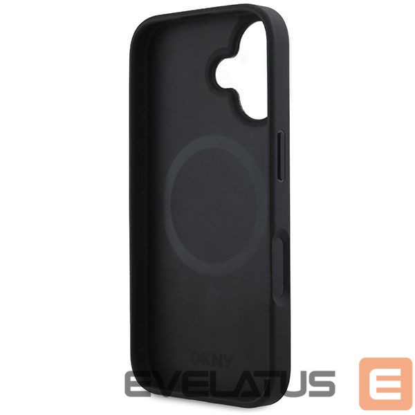 Cits mobilo telefonu aksesuārs DKNY DKNY Plain Silver Logo MagSafe iPhone 16 Case - Black