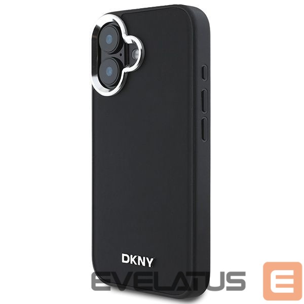 Cits mobilo telefonu aksesuārs DKNY DKNY Plain Silver Logo MagSafe iPhone 16 Case - Black