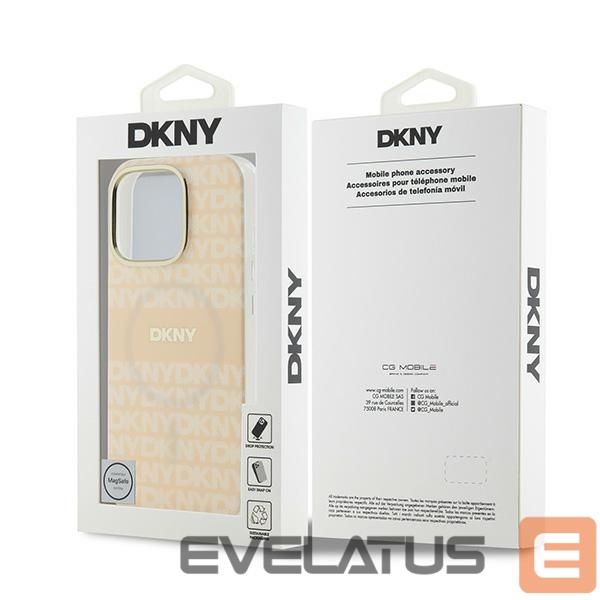 Cits mobilo telefonu aksesuārs DKNY DKNY Repeat Texture Pattern With Stripe iPhone 16 Pro Max Case - Pink