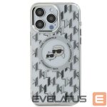 Cits mobilo telefonu aksesuārs Karl Lagerfeld  Karl Lagerfeld IML Monogram Karl & Choupette Head MagSafe iPhone 15 Case - Clear 