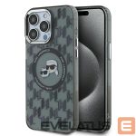 Cits mobilo telefonu aksesuārs Karl Lagerfeld  Karl Lagerfeld IML Monogram Karl & Choupette Head MagSafe Case for iPhone 15 Pro Max - Black 