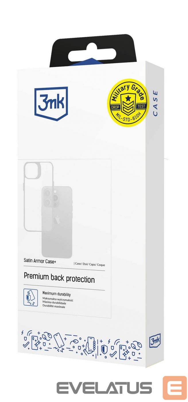 Cits mobilo telefonu aksesuārs 3MK 3mk Satin Armor Case+ for Samsung Galaxy A35 5G - transparent with black frame