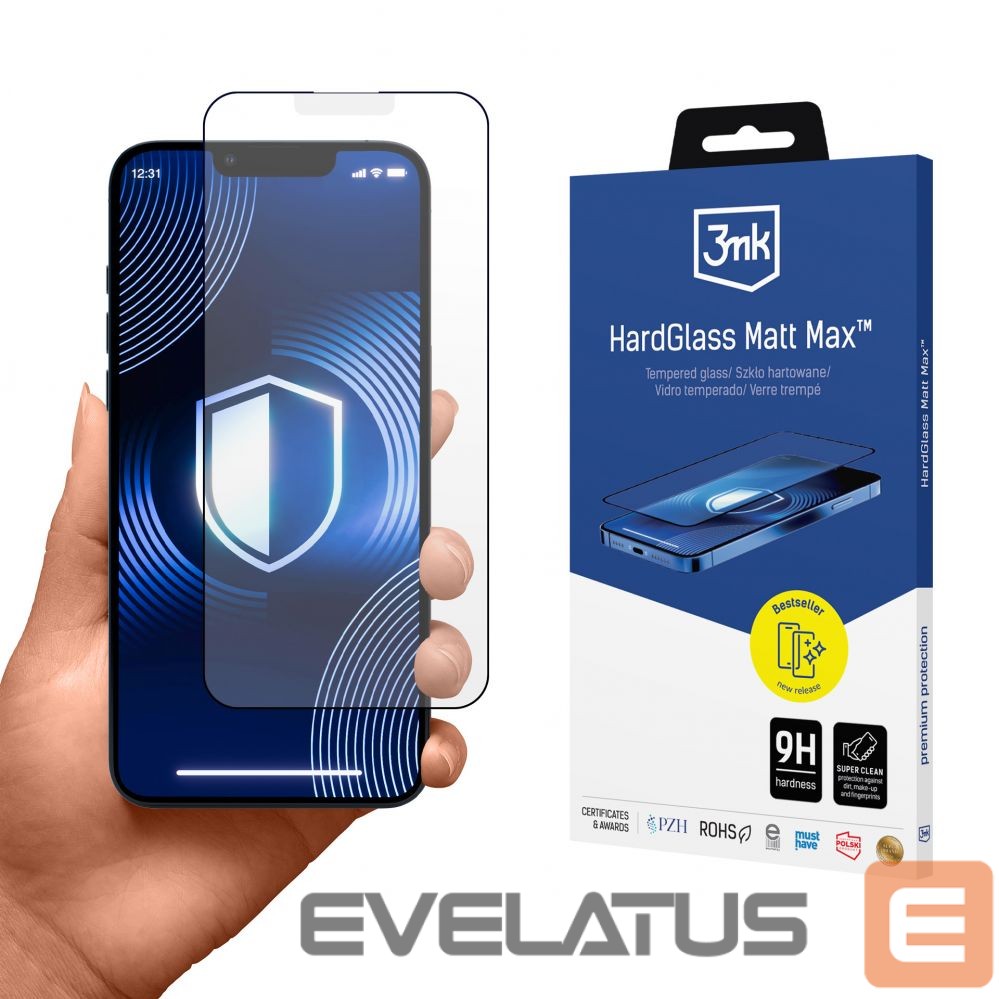 Cits mobilo telefonu aksesuārs 3MK Matte tempered glass 3mk HardGlass Matt Max for iPhone 13 / 13 Pro / 14
